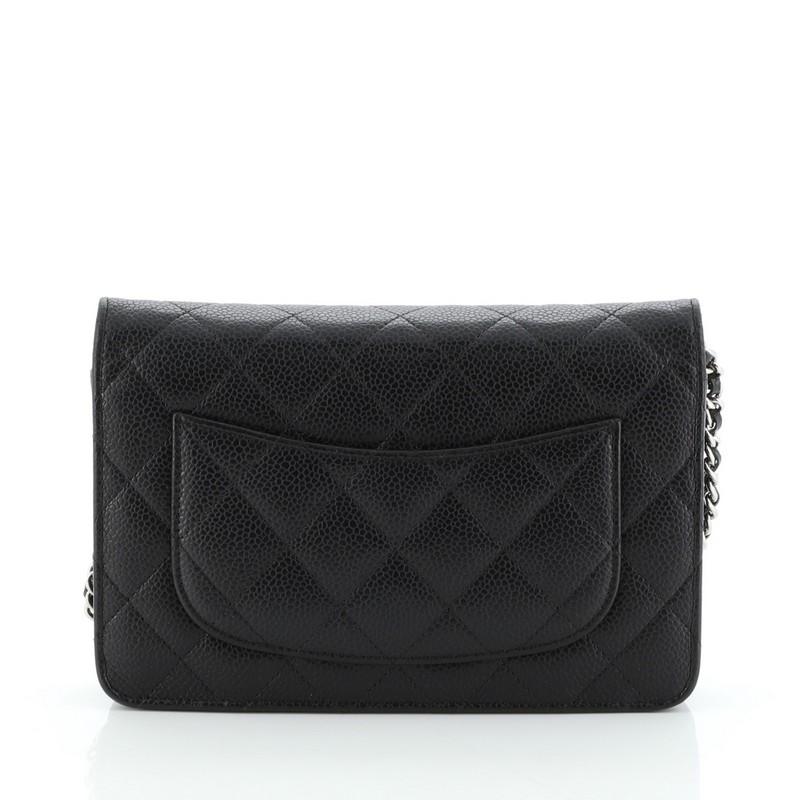 Black Chanel  Wallet on Chain Quilted Caviar