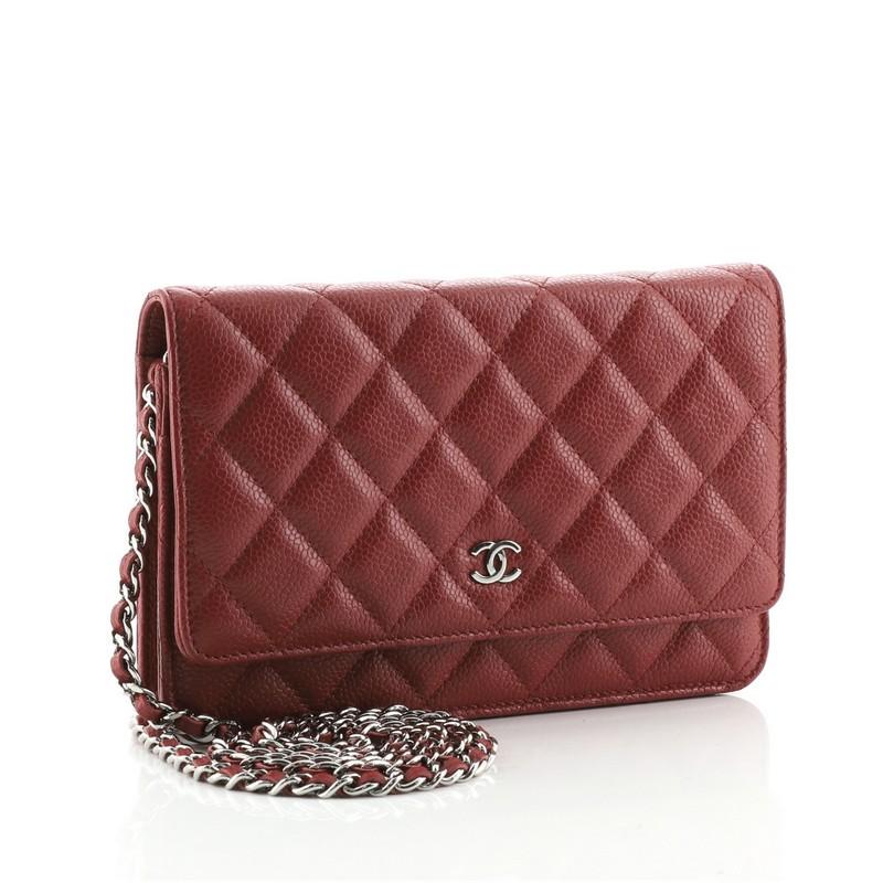 Brown Chanel Wallet on Chain Quilted Caviar