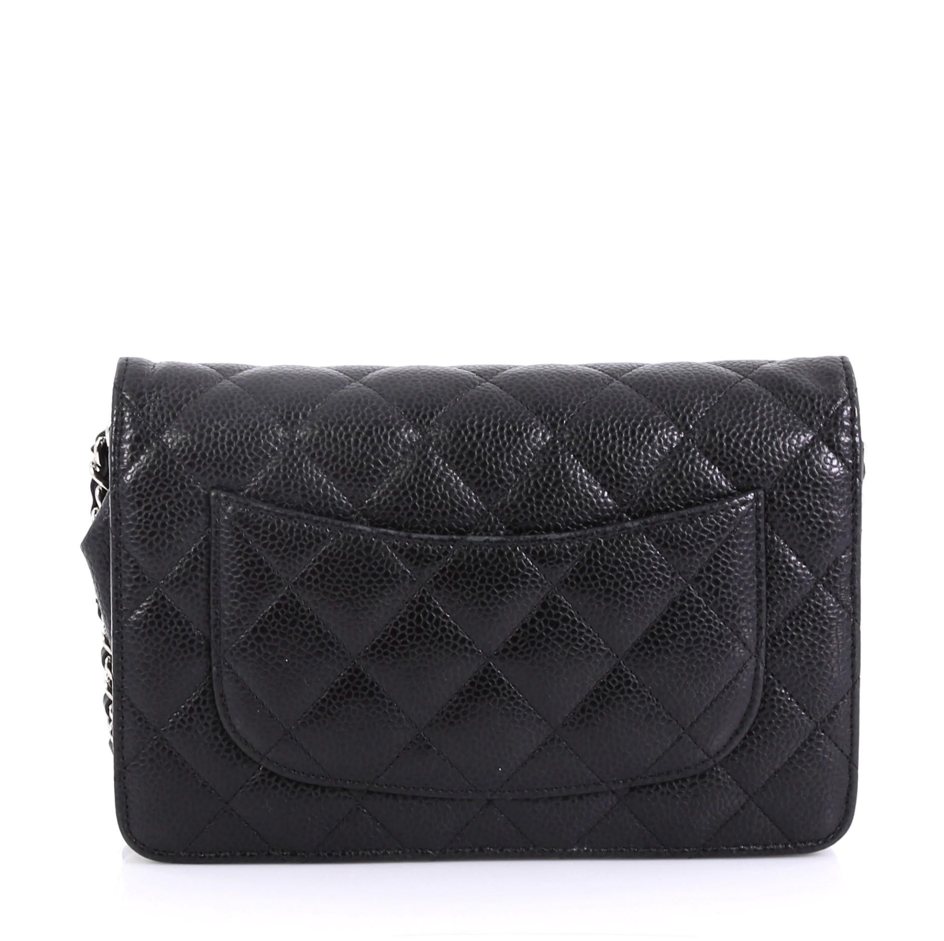 Chanel Wallet on Chain Quilted Caviar In Good Condition In NY, NY