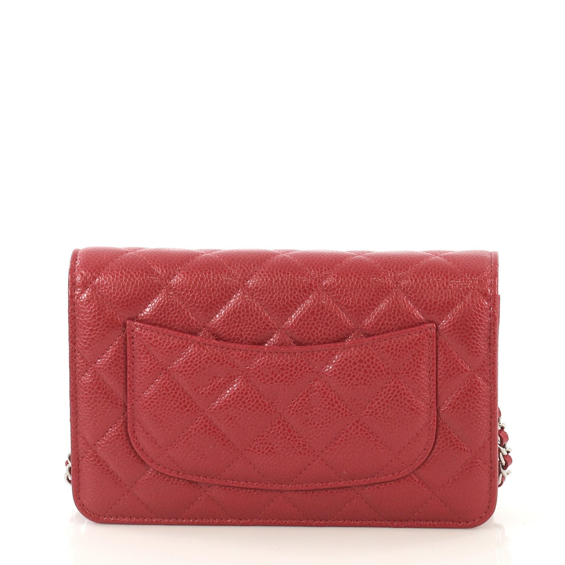 Chanel Wallet on Chain Quilted Caviar In Good Condition In NY, NY