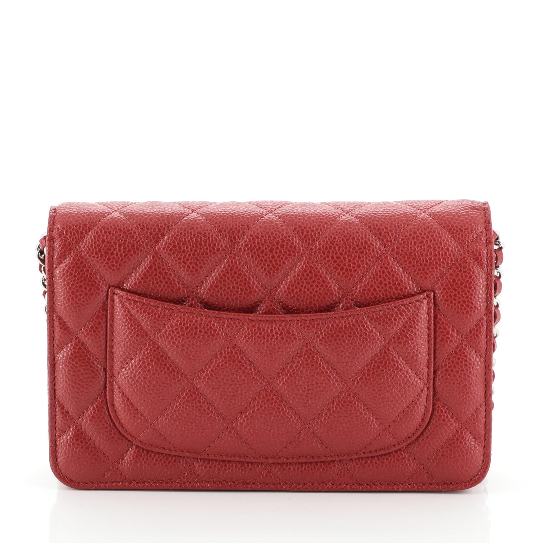 Chanel Wallet on Chain Quilted Caviar In Good Condition In NY, NY