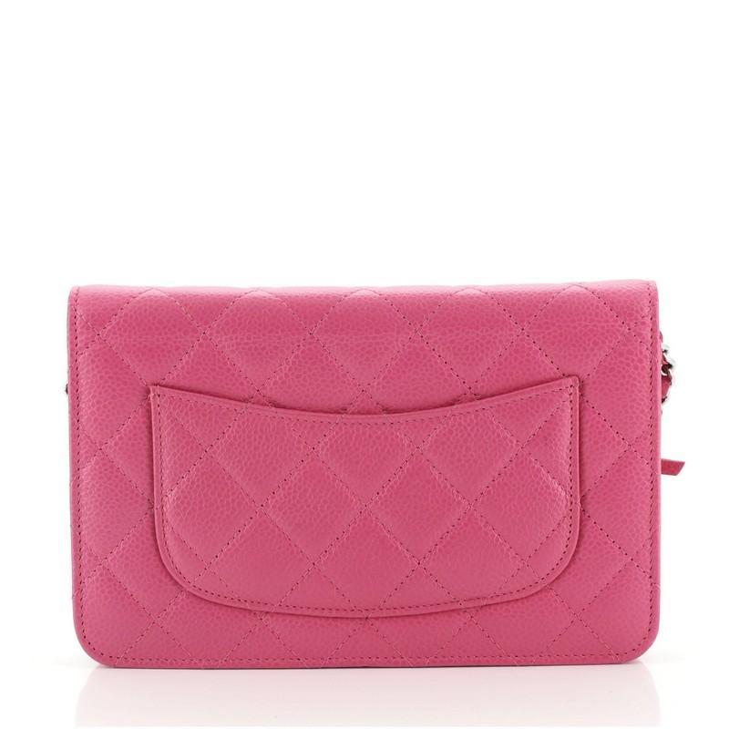 Pink Chanel Wallet on Chain Quilted Caviar