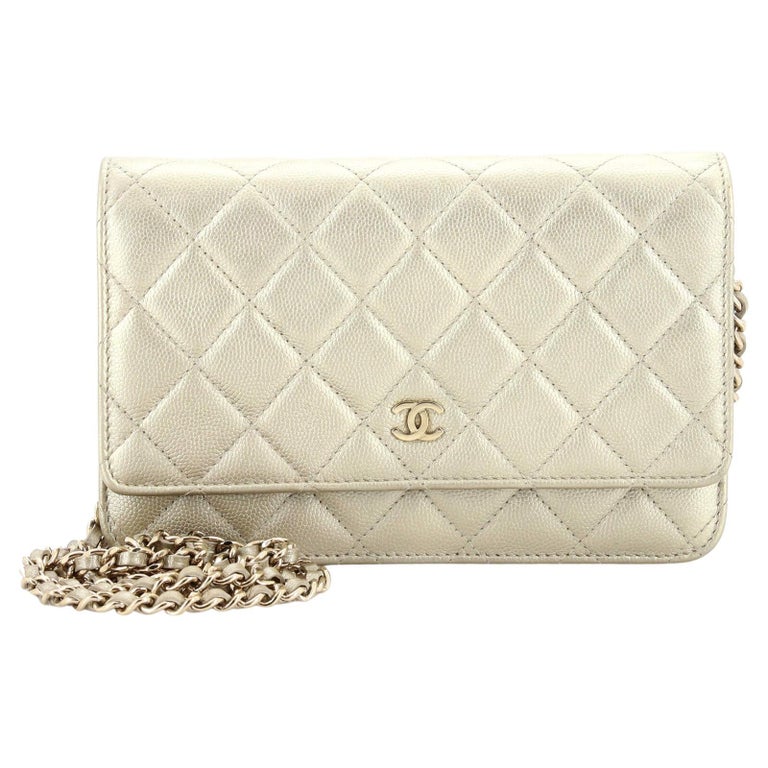 Chanel Vintage Nude Caviar Leather Wallet on Chain WOC For Sale at 1stDibs