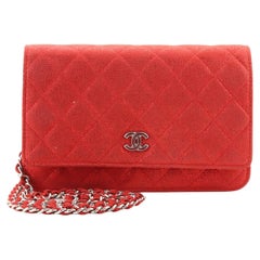 Chanel Wallet on Chain Quilted Glitter Fabric