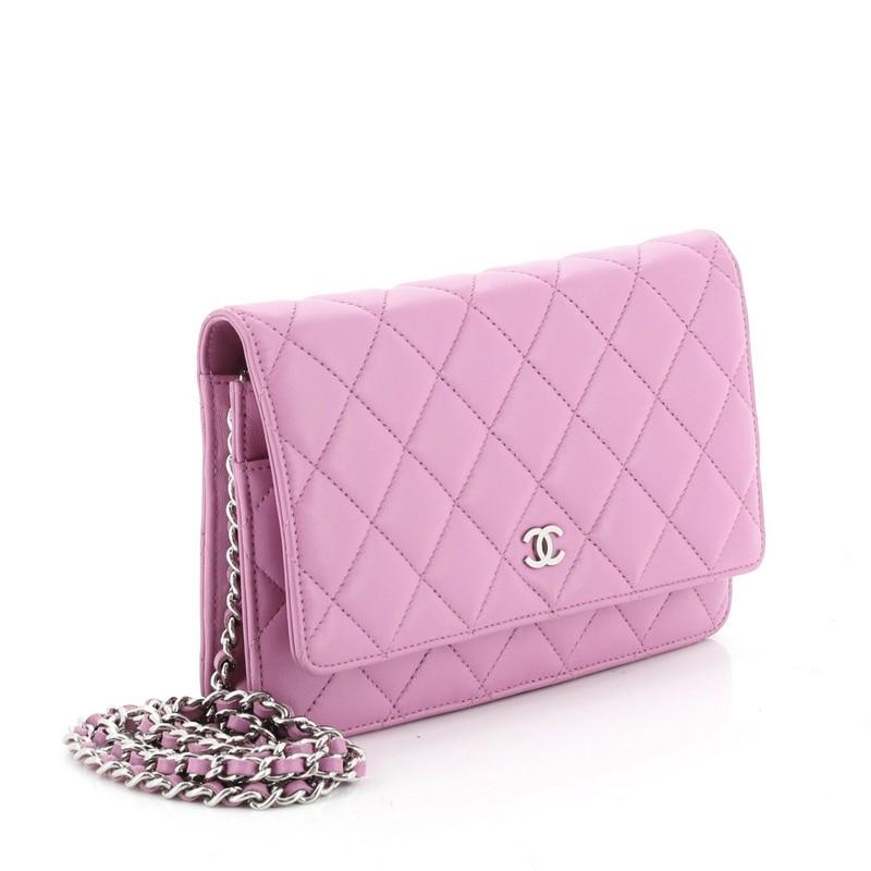 Purple Chanel Wallet On Chain Quilted Lambskin 