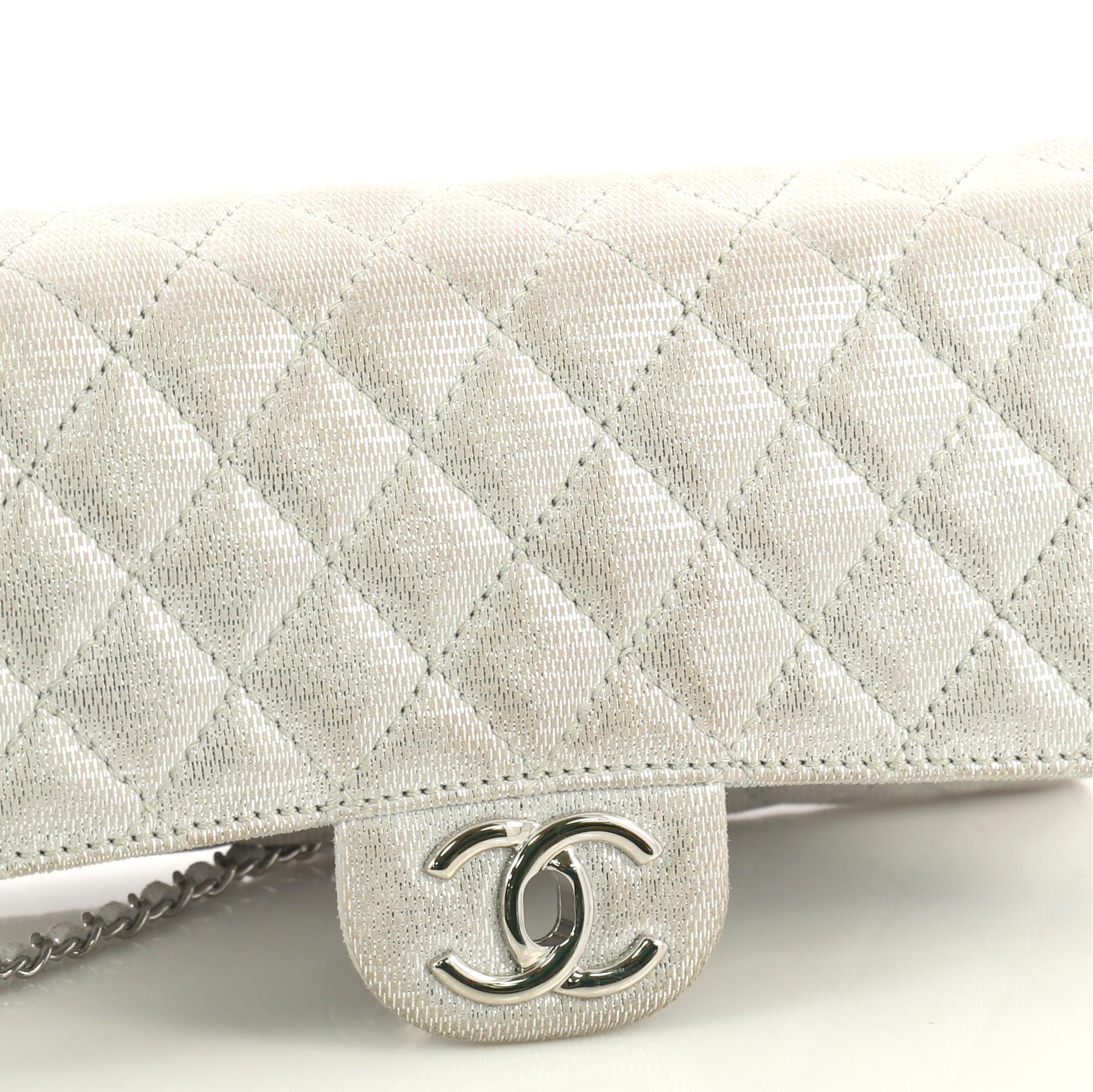 Chanel Wallet on Chain Quilted Metallic Suede East West 1