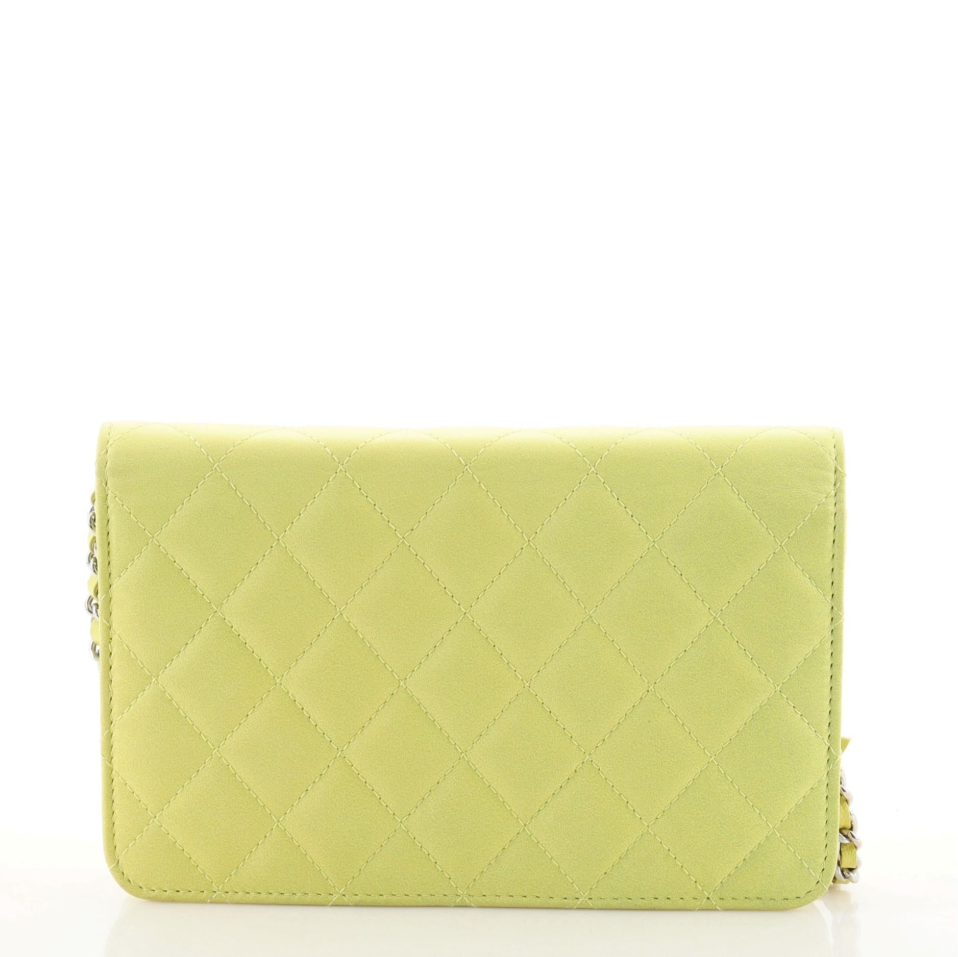 chanel yellow wallet on chain