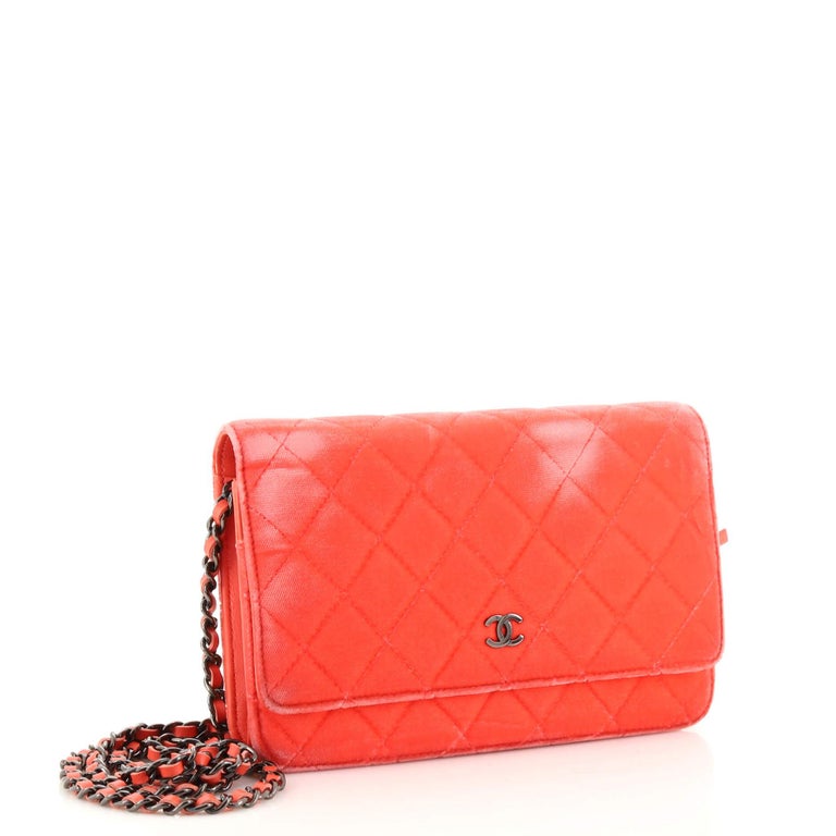 Chanel Wallet on Chain Quilted Velvet For Sale at 1stDibs