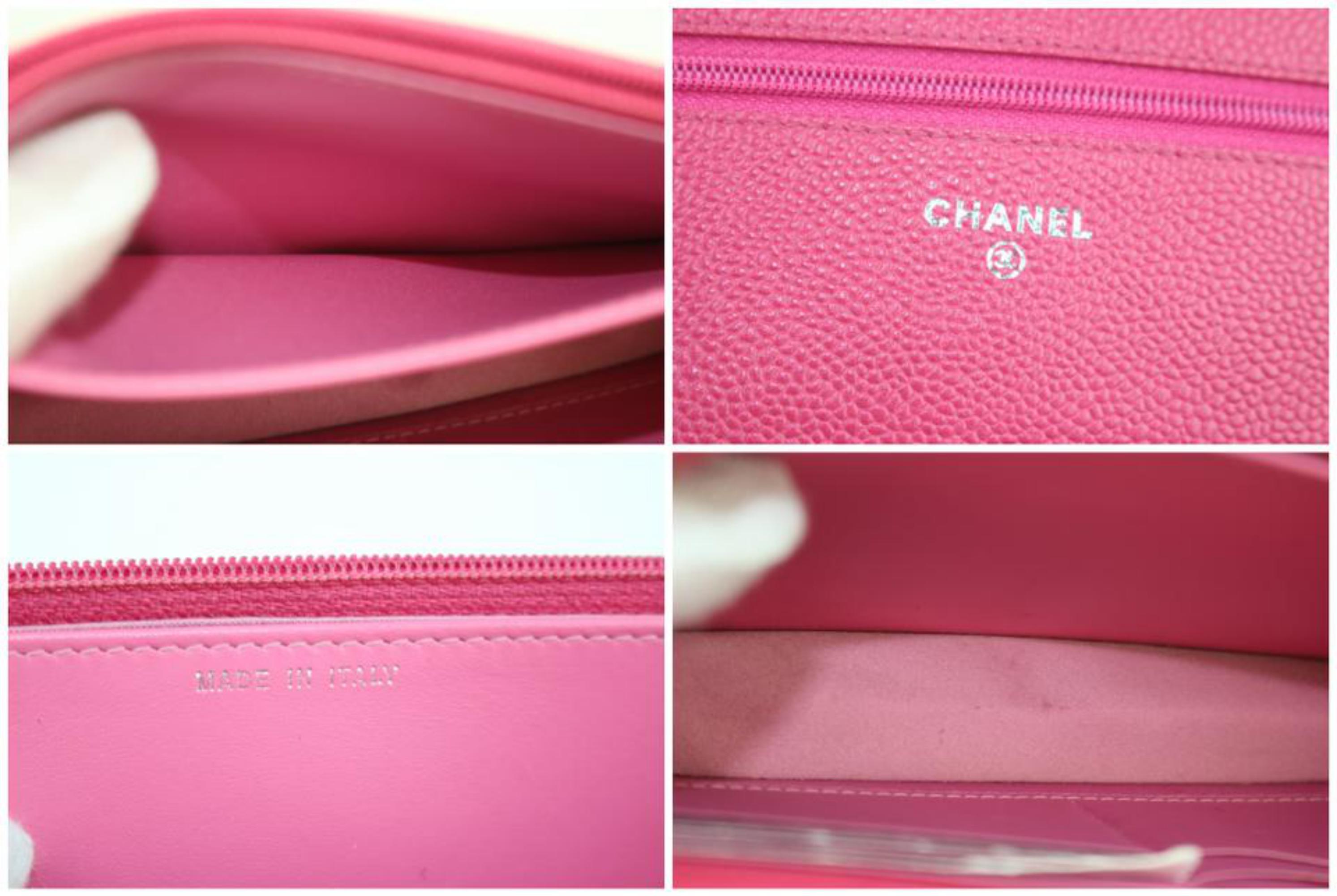 Chanel Wallet on Chain (Rare Edition) Cc Caviar 20cz1005 Pink Leather Cross Body For Sale 1