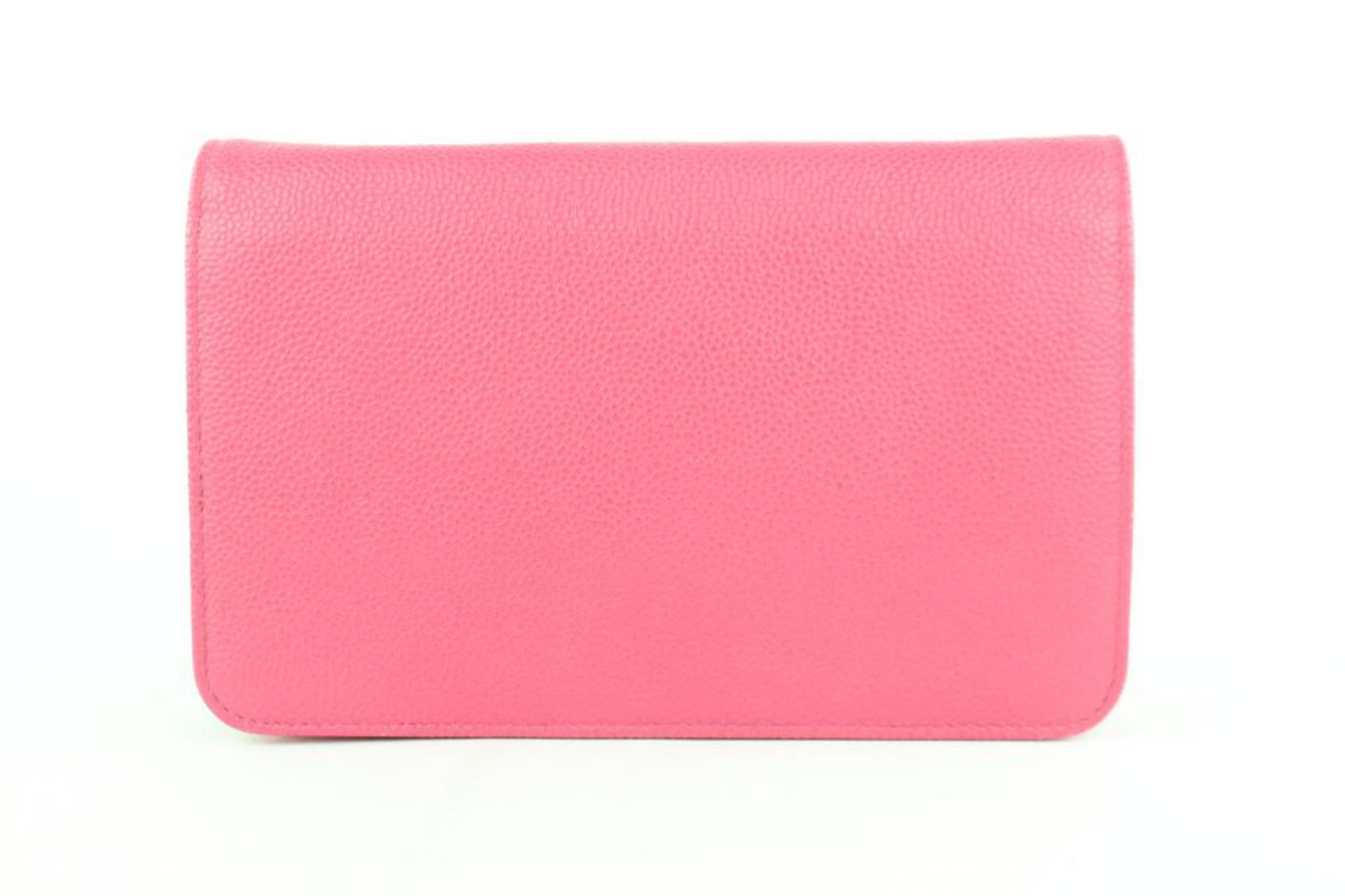Chanel Wallet on Chain (Rare Edition) Cc Caviar 20cz1005 Pink Leather Cross Body For Sale 4