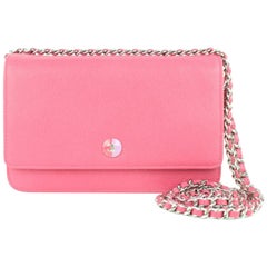 Vintage Chanel Wallet on Chain (Rare Edition) Cc Caviar 20cz1005 Pink Leather Cross Body