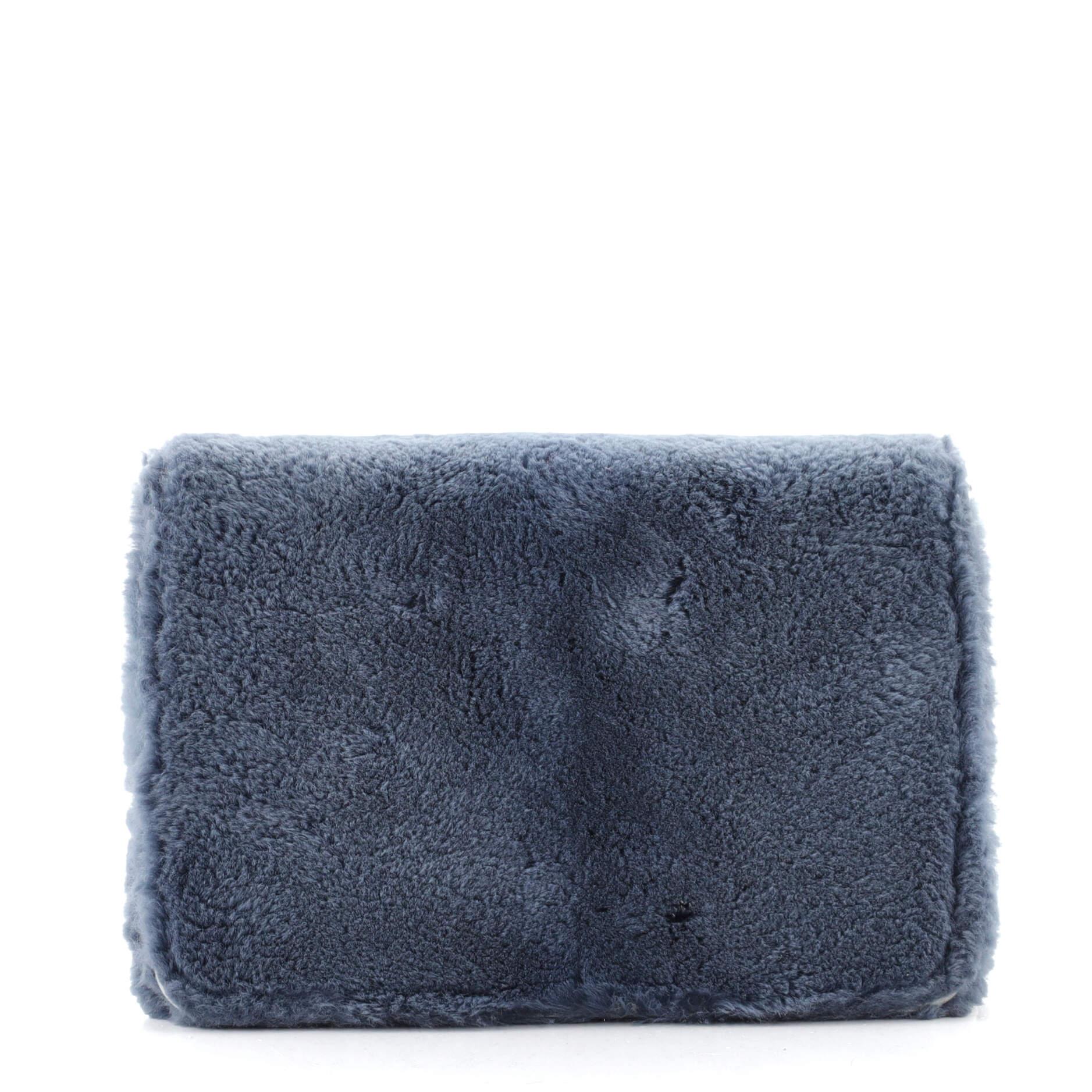 Purple Chanel Wallet on Chain Rex Rabbit Fur