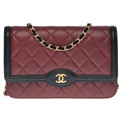 Chanel Wallet on Chain shoulder bag in burgundy/black quilted leather,GHW