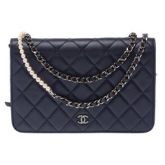 CHANEL Wallet on Chain Shoulder Bag Navy