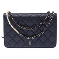 CHANEL Wallet on Chain Shoulder Bag Navy