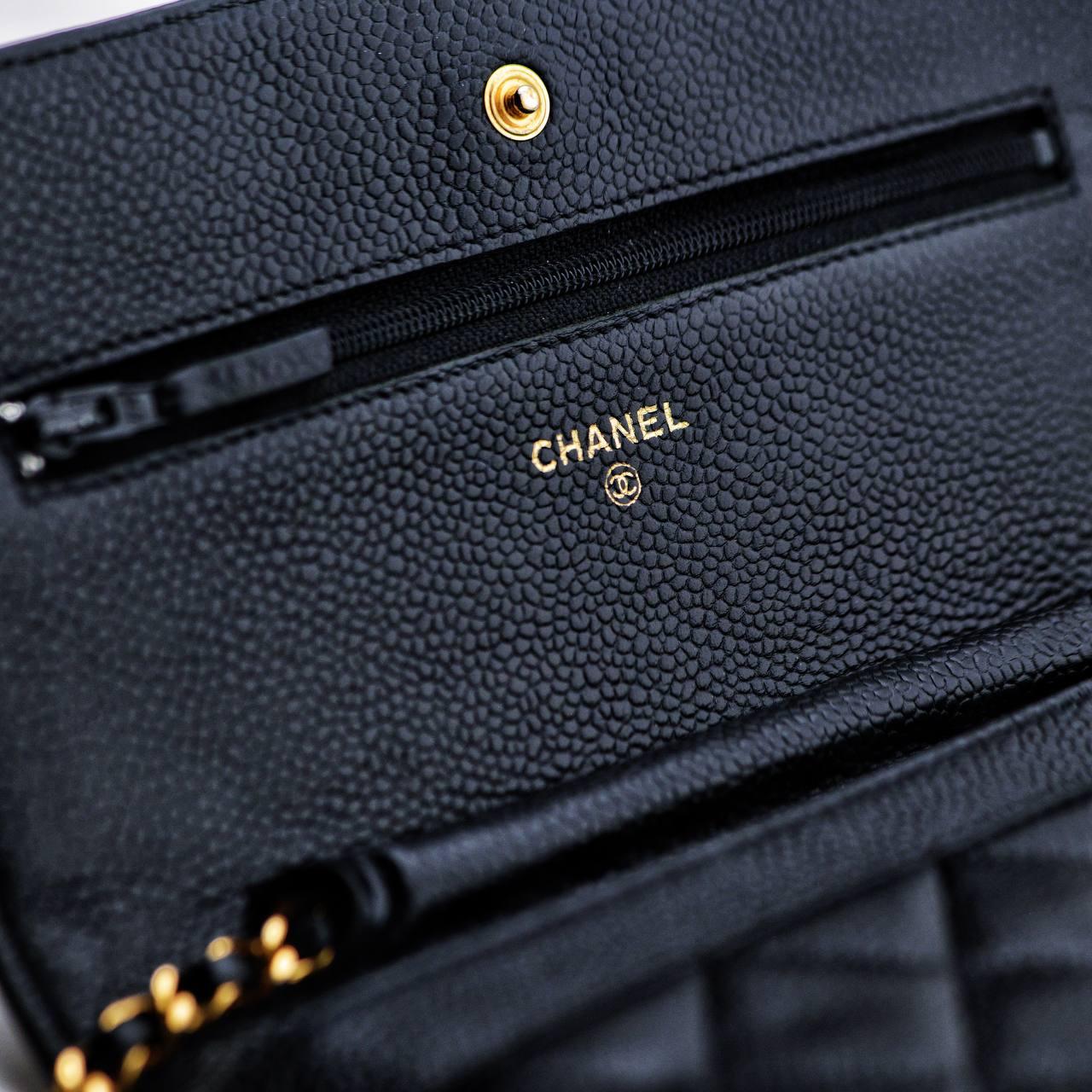 Chanel Wallet On Chain Timeless Classique Black Leather Crossbody Bag For Sale 2
