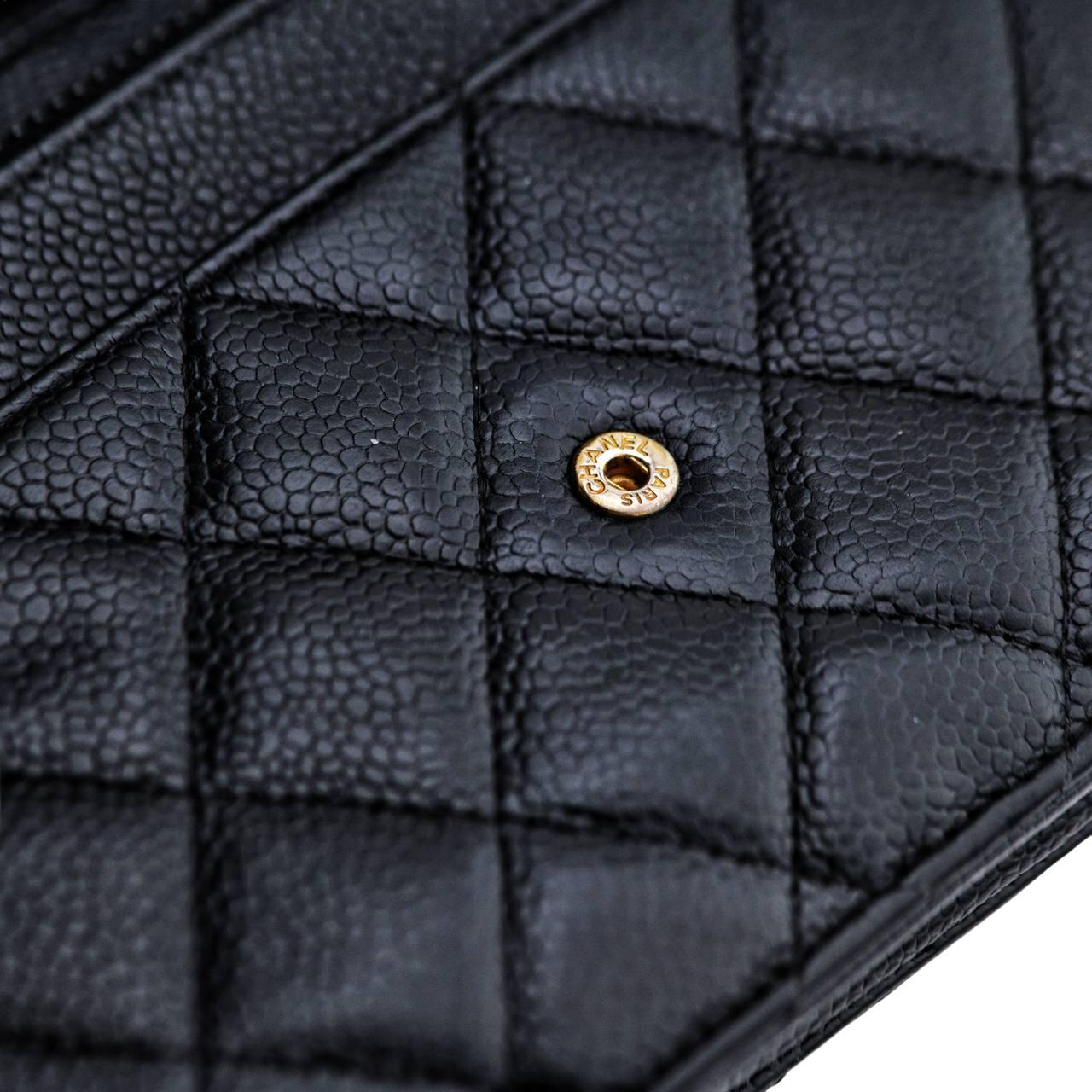 Chanel Wallet On Chain Timeless Classique Black Leather Crossbody Bag For Sale 3