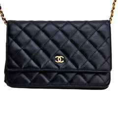 Chanel Portafoglio a catena Classique senza tempo Borsa a tracolla in pelle nera