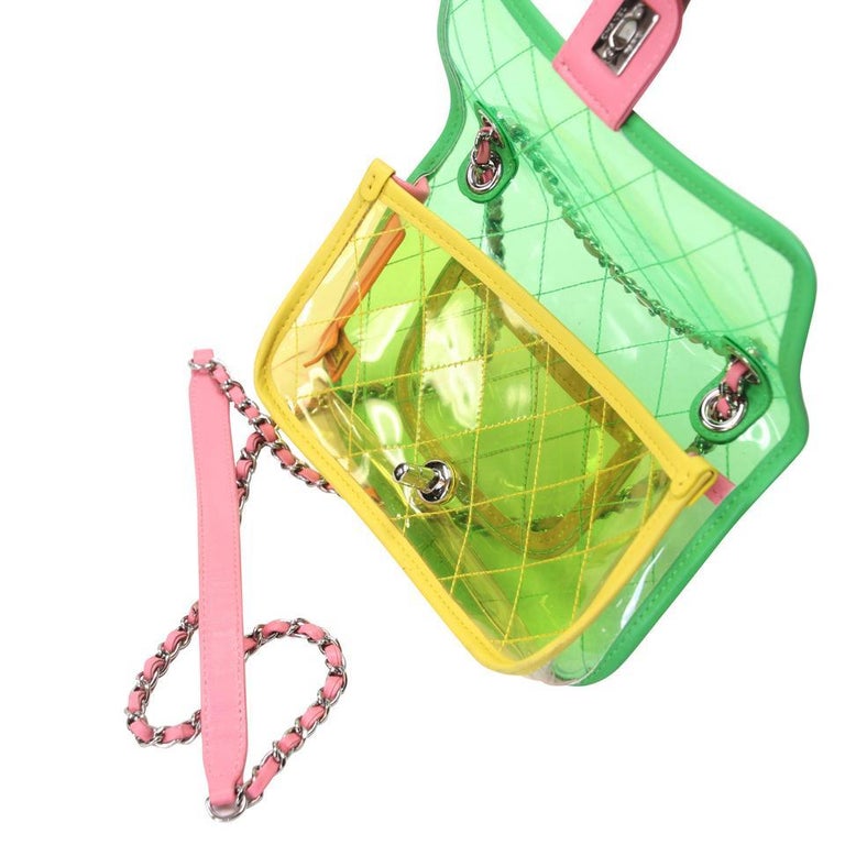 Chanel Wallet on Chain Transparent Classic Green PVC Cross Body BagCC