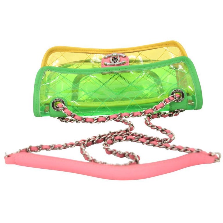 Chanel Wallet on Chain Transparent Classic Green PVC Cross Body BagCC