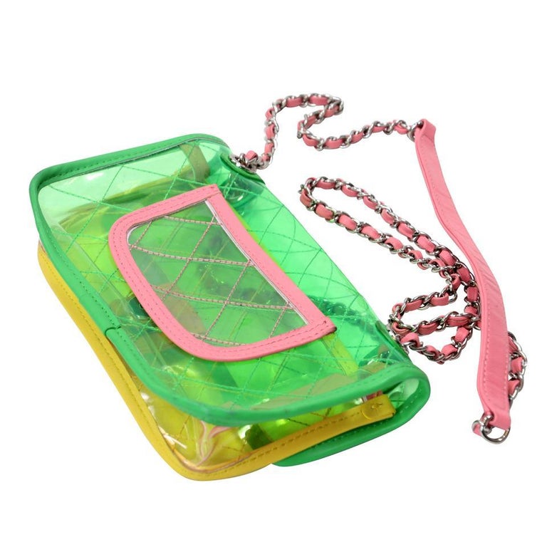 Chanel Wallet on Chain Transparent Classic Green PVC Cross Body BagCC