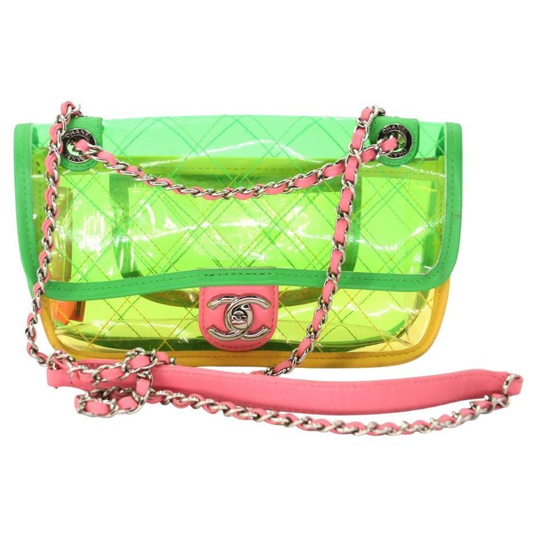 Chanel Wallet on Chain Transparent Classic Green PVC Cross Body
