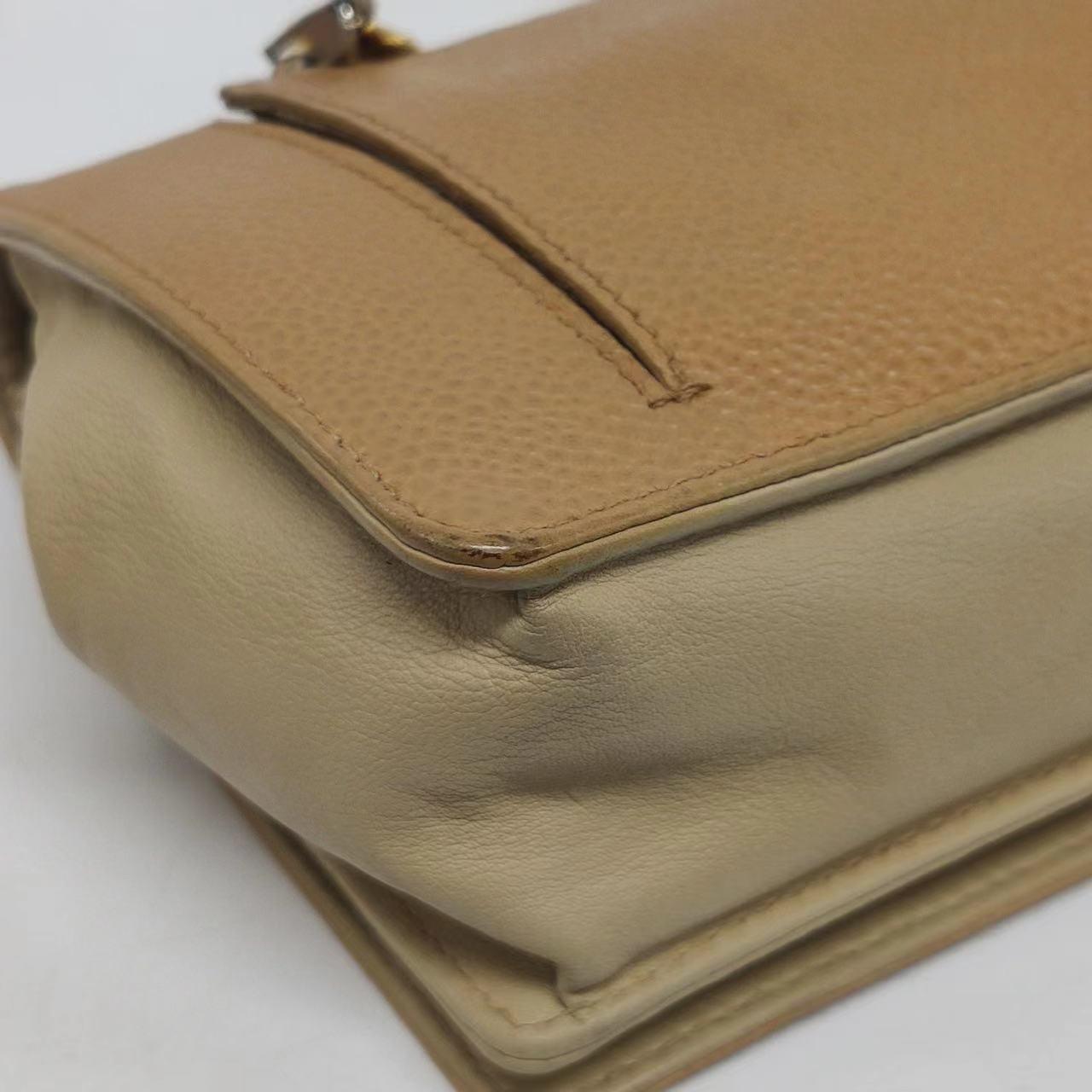 Chanel Wallet on Chain Vintage Flap Bag Double CC Camel Caviar Leather 8