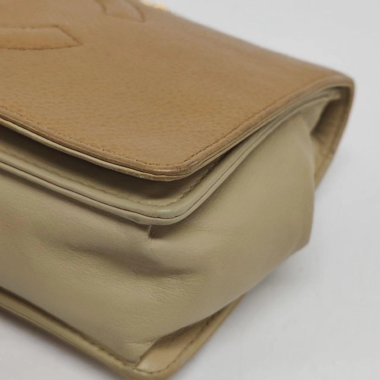 Chanel Wallet on Chain Vintage Flap Bag Double CC Camel Caviar Leather 11