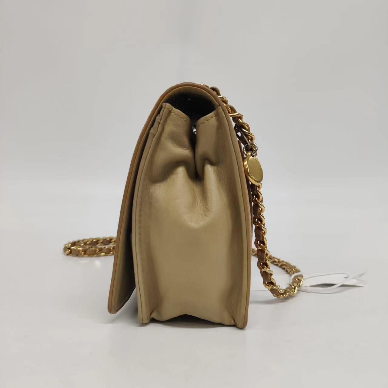 Brown Chanel Wallet on Chain Vintage Flap Bag Double CC Camel Caviar Leather