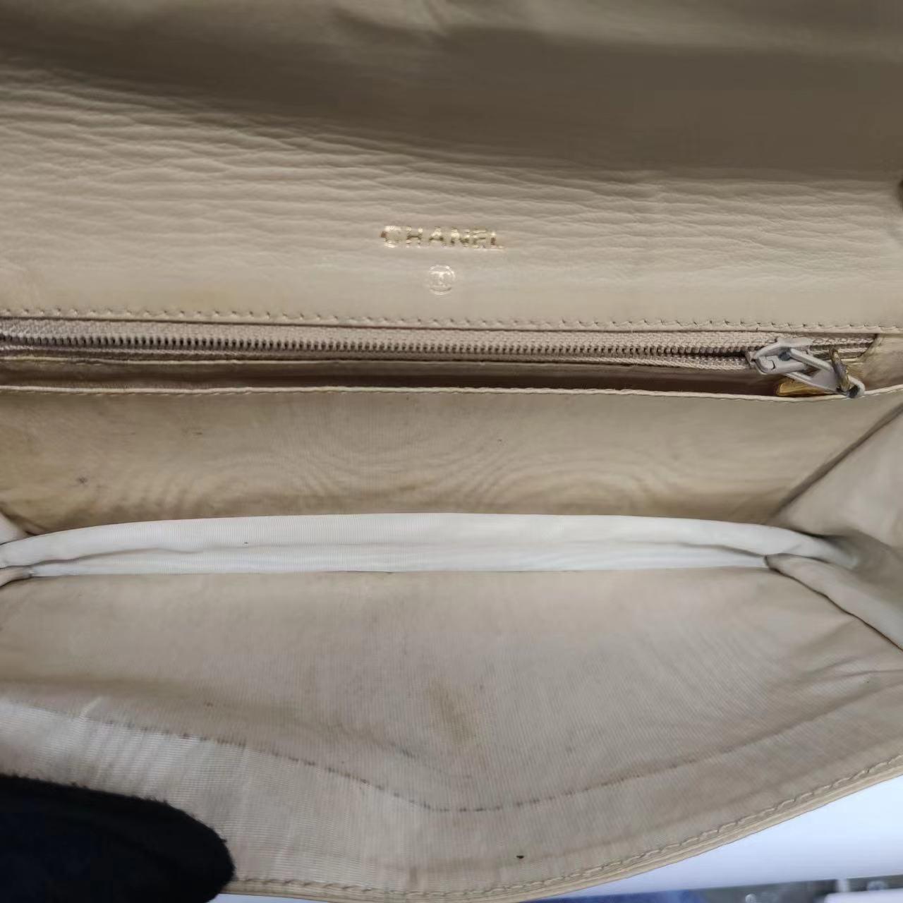 Chanel Wallet on Chain Vintage Flap Bag Double CC Camel Caviar Leather 3