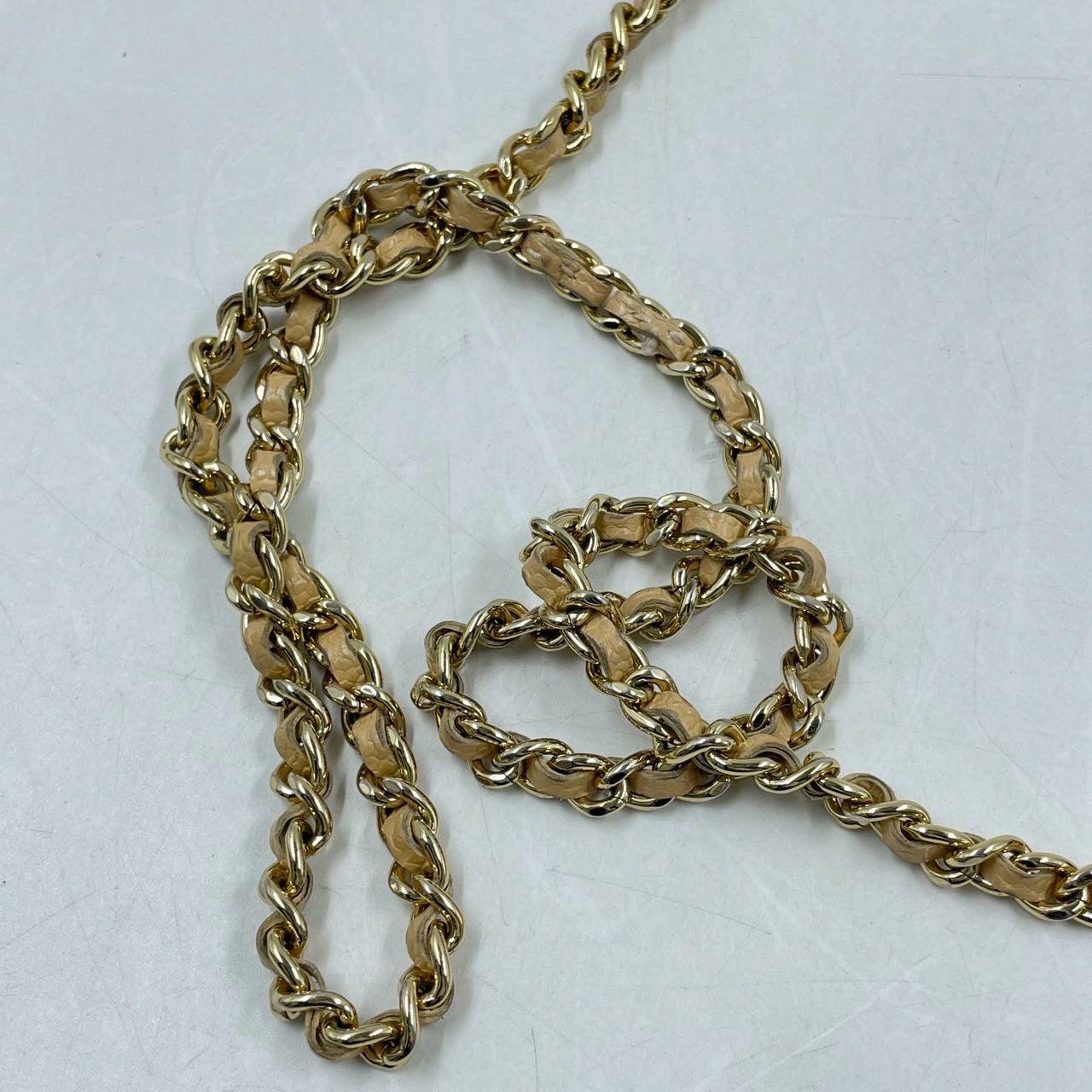 Chanel Wallet on Chain WOC Double CC Beige Caviar Leather 9