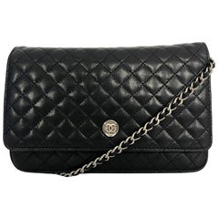 Chanel Wallet on Chain (WOC) in black lambskin leather