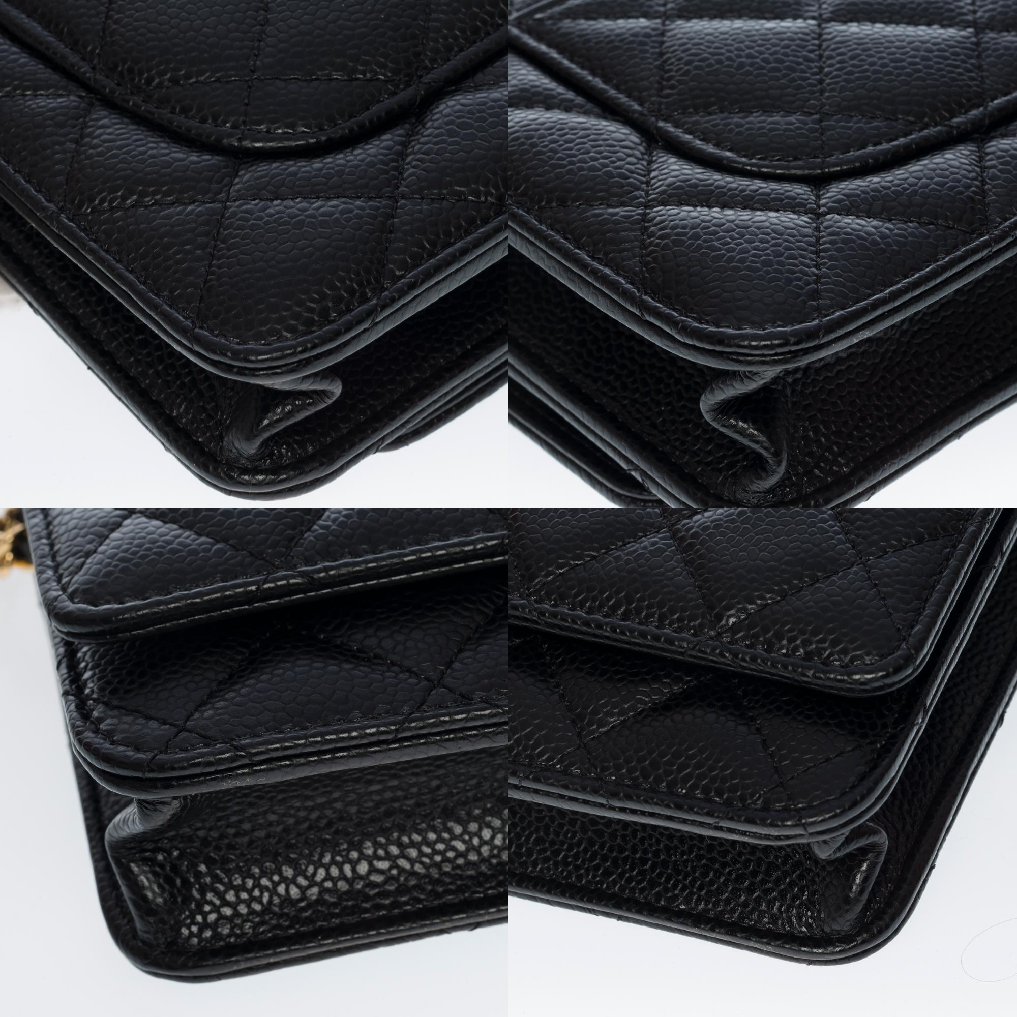 Chanel Wallet on Chain (WOC)  shoulder bag in black Caviar quilted leather, GHW 6