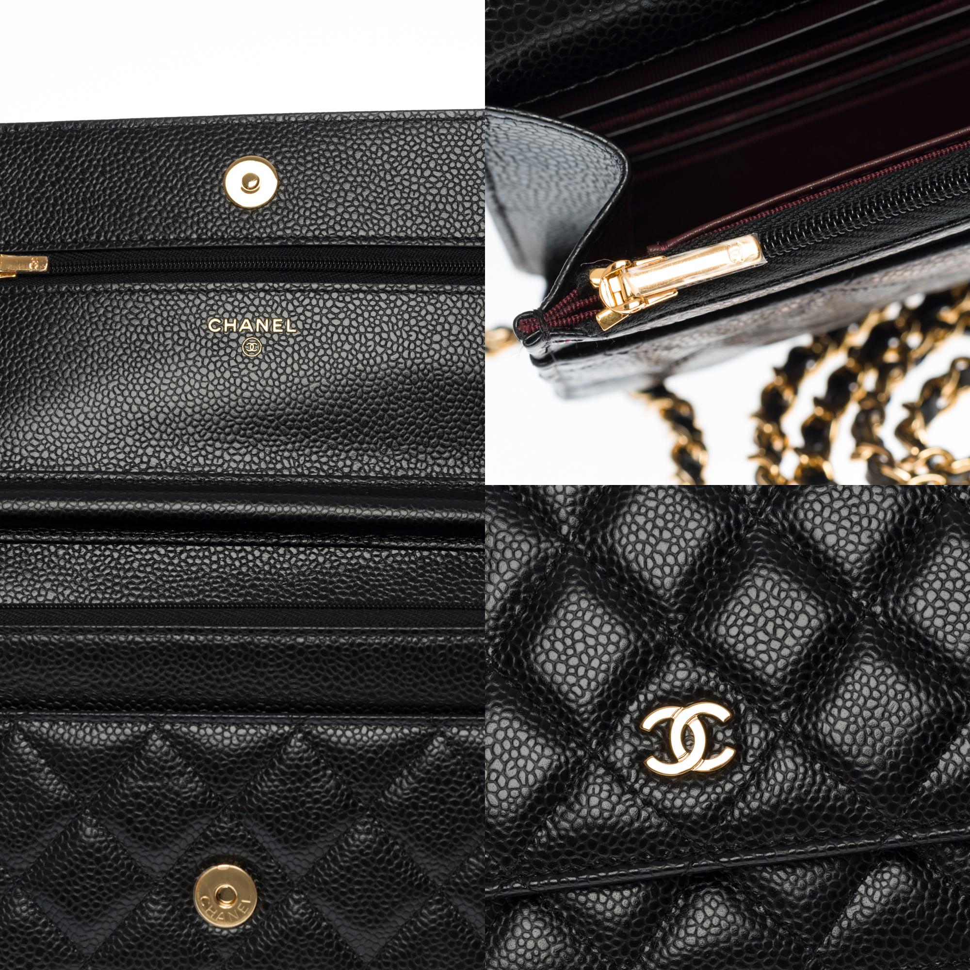 Chanel Wallet on Chain (WOC)  shoulder bag in black Caviar quilted leather, GHW 1