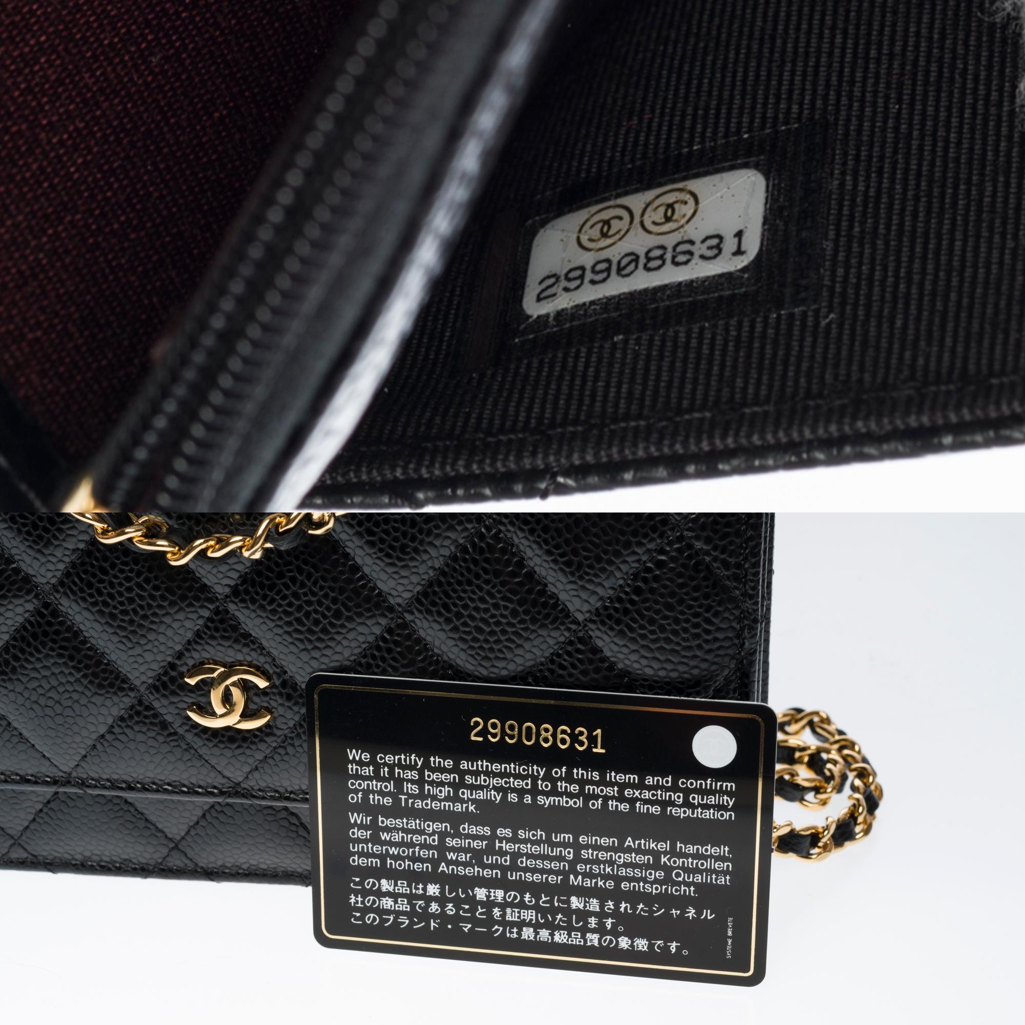 Chanel Wallet on Chain (WOC)  shoulder bag in black Caviar quilted leather, GHW 2