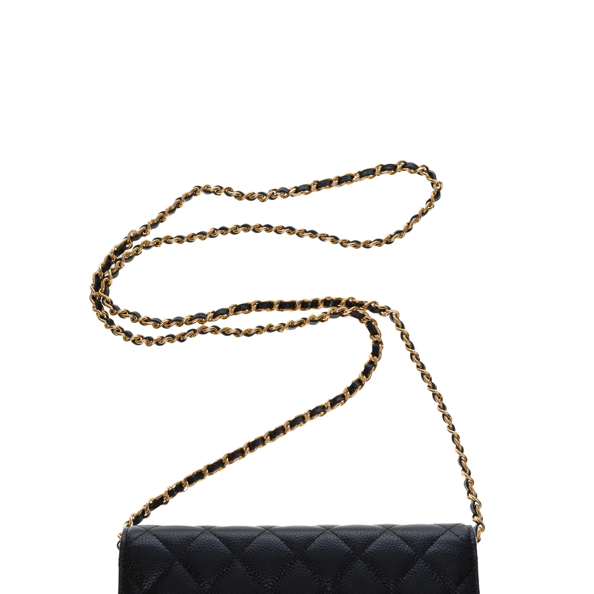 Chanel Wallet on Chain (WOC)  shoulder bag in black Caviar quilted leather, GHW 4