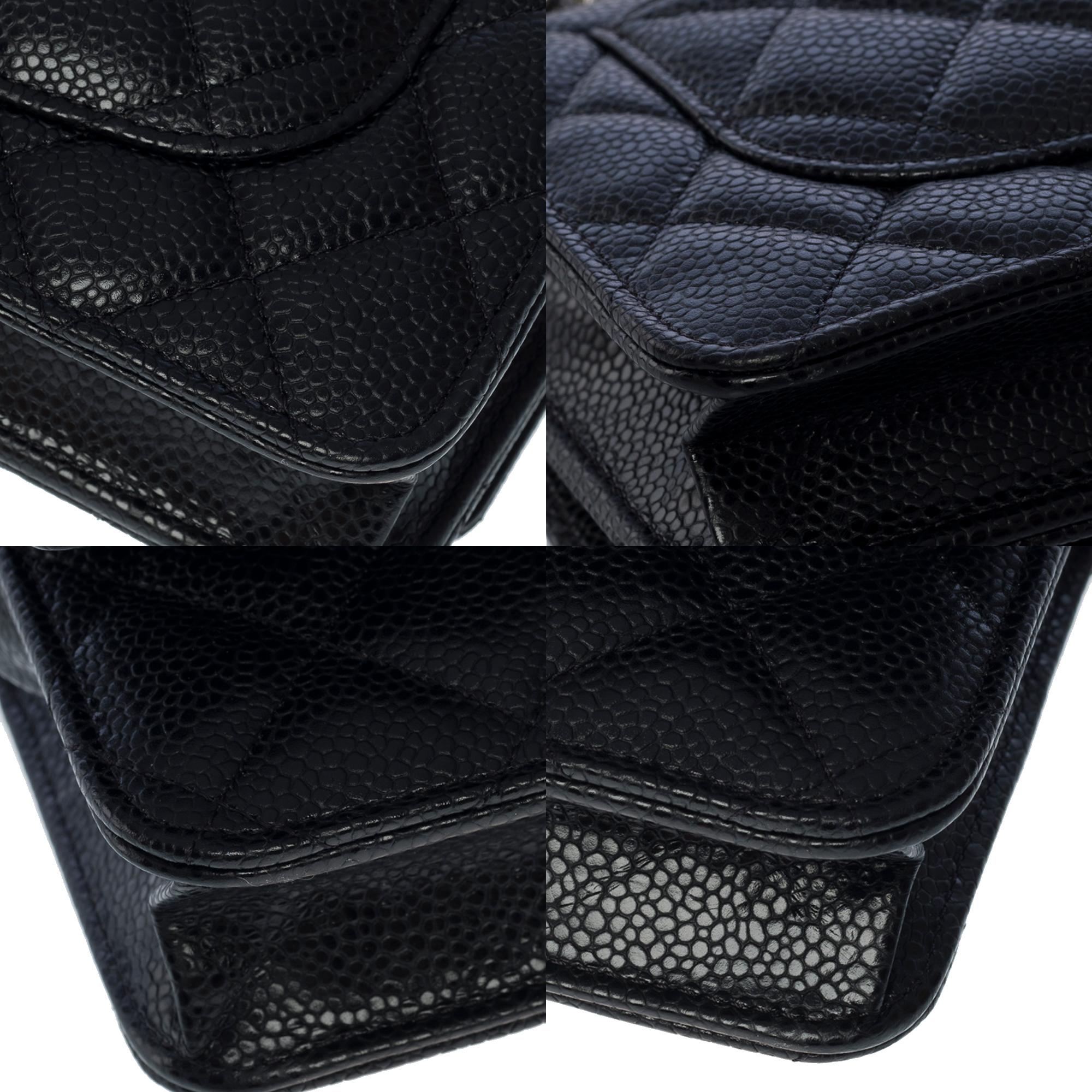 Chanel Wallet on Chain (WOC)  shoulder bag in black Caviar quilted leather, SHW 4