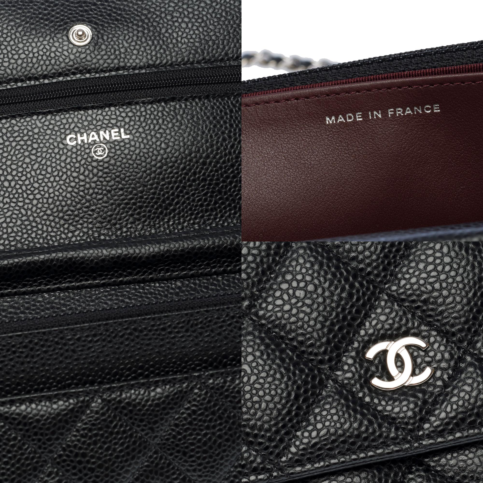 Chanel Wallet on Chain (WOC)  shoulder bag in black Caviar quilted leather, SHW 2