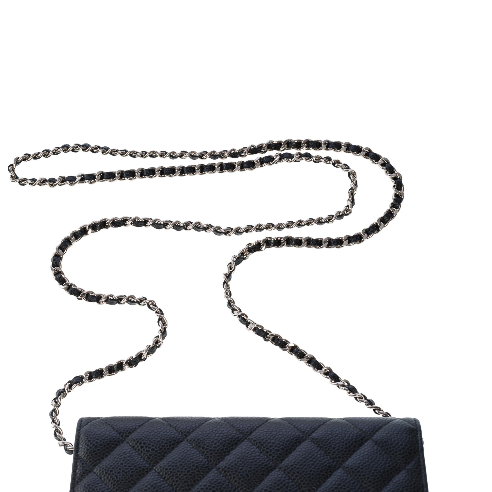 Chanel Wallet on Chain (WOC)  shoulder bag in black Caviar quilted leather, SHW 5