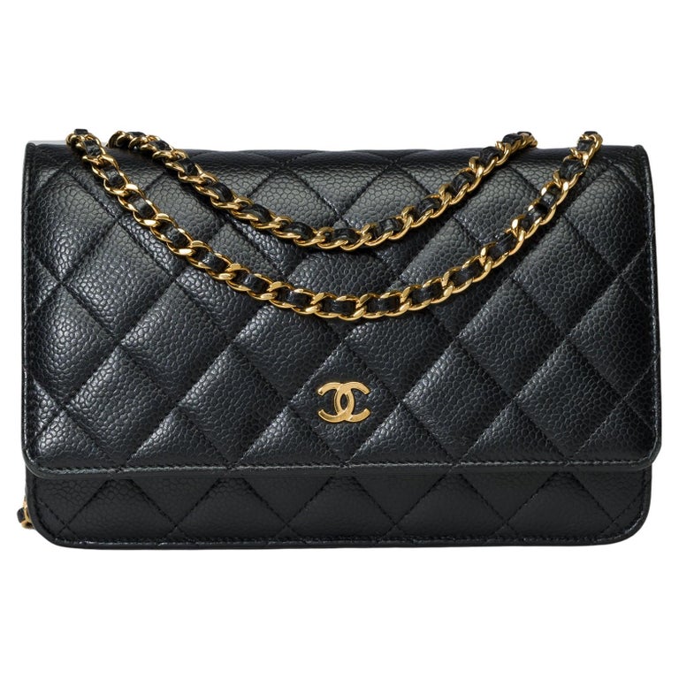 Cartera Chanel con cadena (WOC) Bolso bandolera en piel Caviar