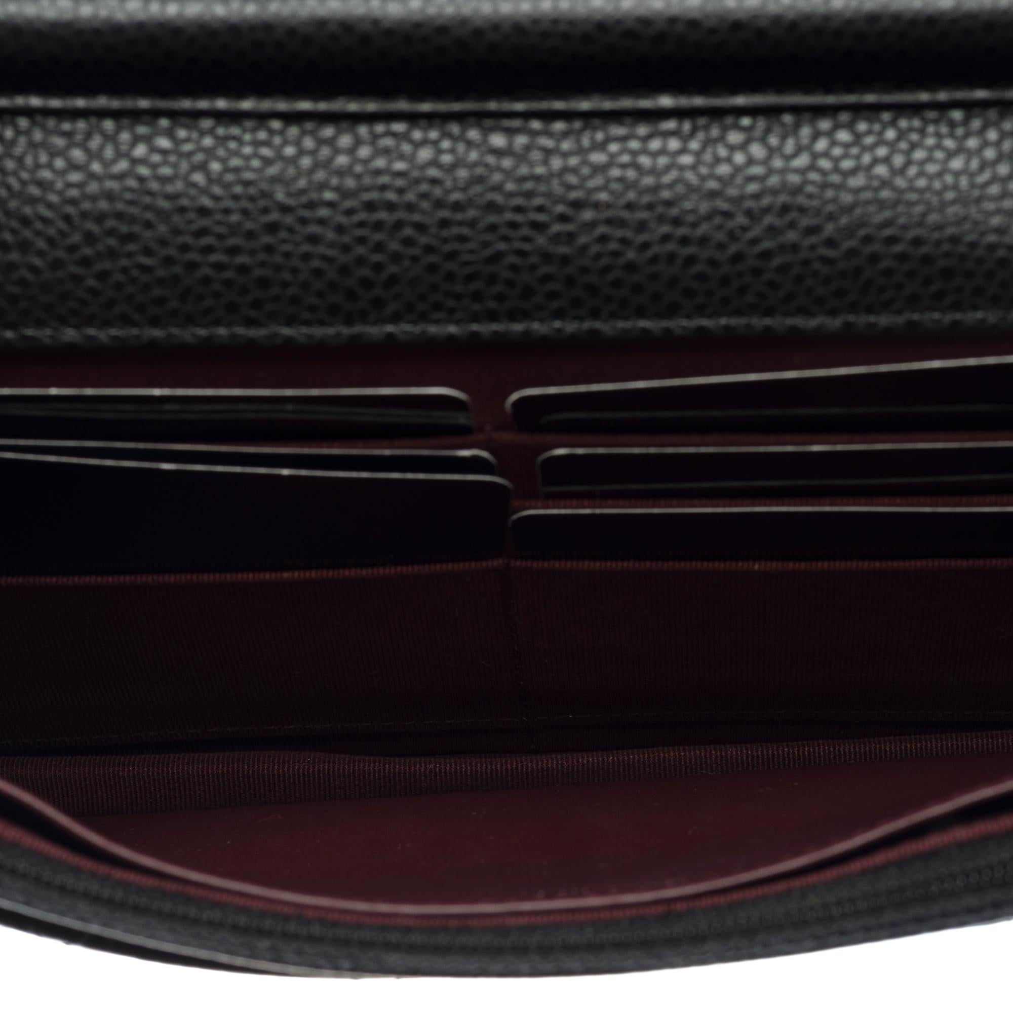 Chanel Wallet on Chain (WOC)  shoulder bag in Black quilted Caviar leather, PHW For Sale 2