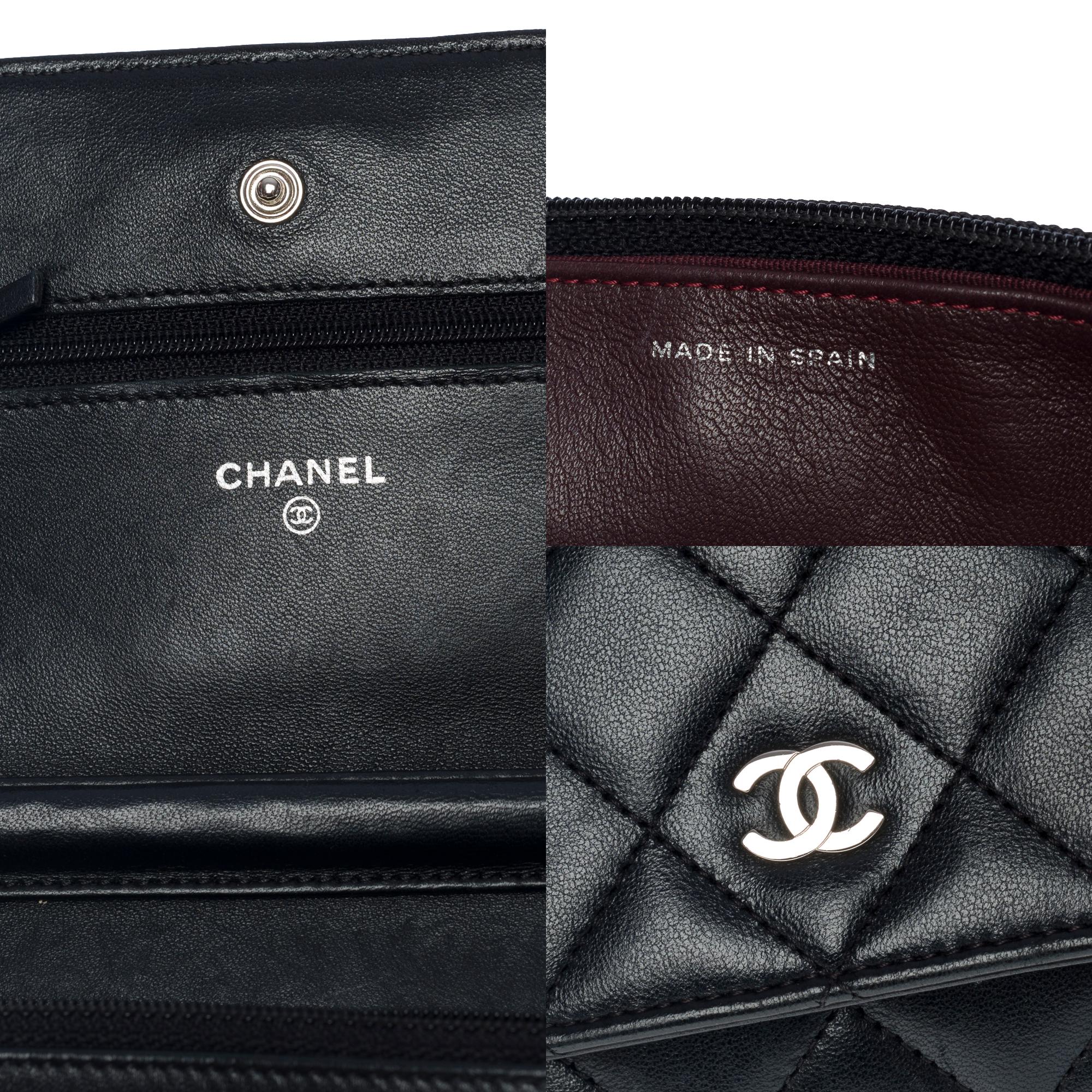 Chanel Wallet on Chain (WOC)  shoulder bag in black quilted lamb leather, SHW 2