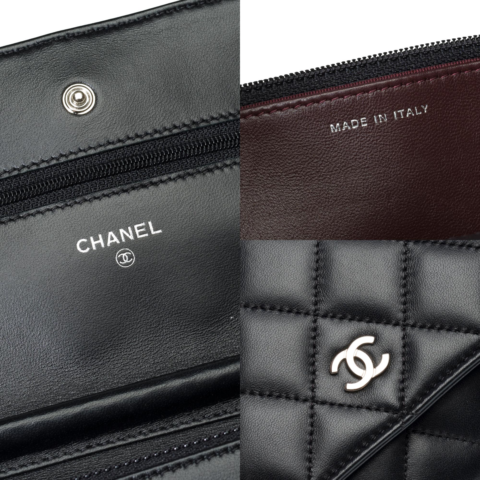 Chanel Wallet on Chain (WOC)  shoulder bag in Black quilted lamb leather, SHW For Sale 3