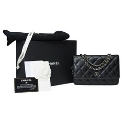 Chanel Wallet on Chain (WOC)  shoulder bag in Black quilted lamb leather, SHW