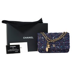 Chanel Portemonnaie an Kette (WOC)  Umhängetasche aus mehrfarbigem Tweed, MGHW