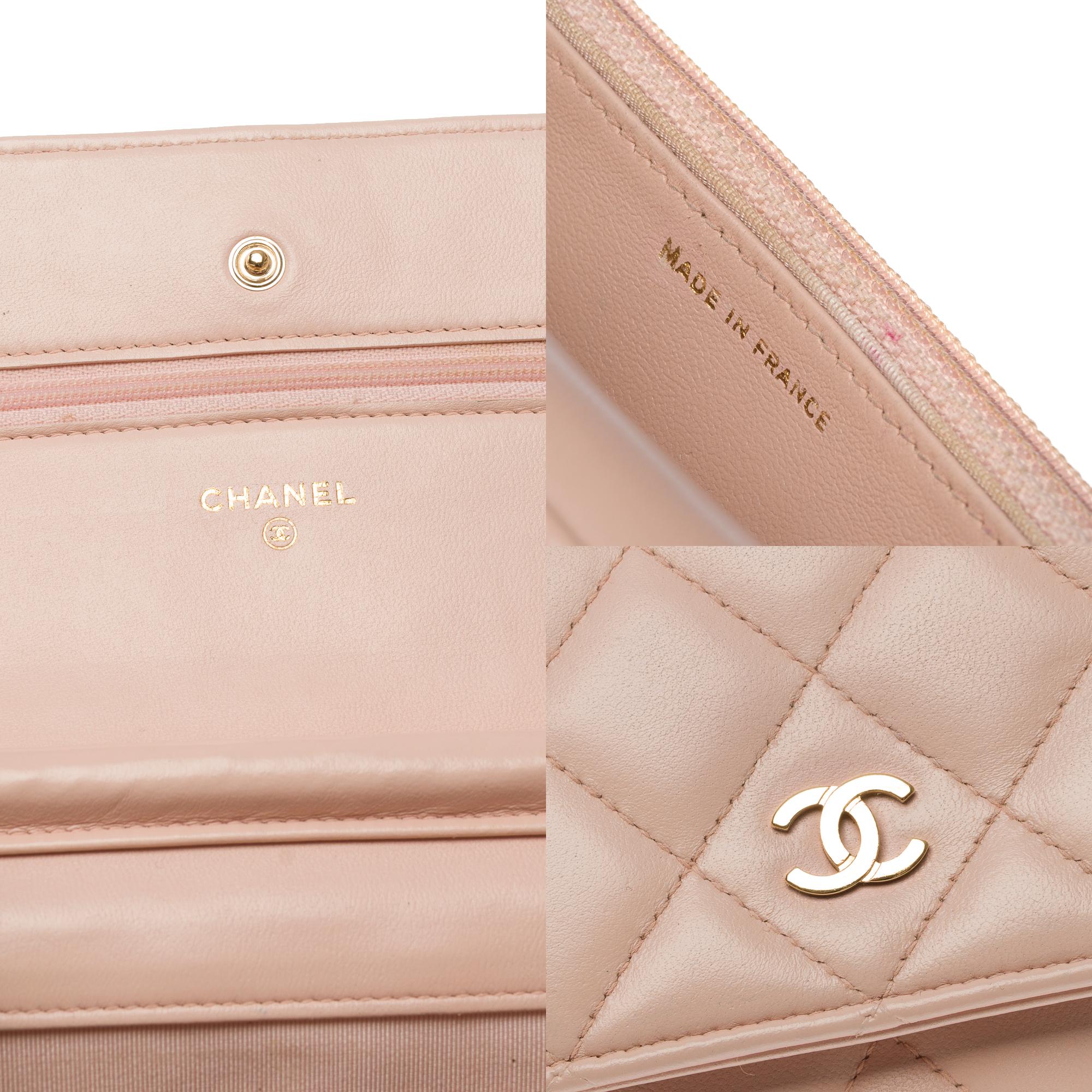 Chanel Wallet on Chain (WOC)  shoulder bag in Pale Pink Quilted Lambskin, GHW 1