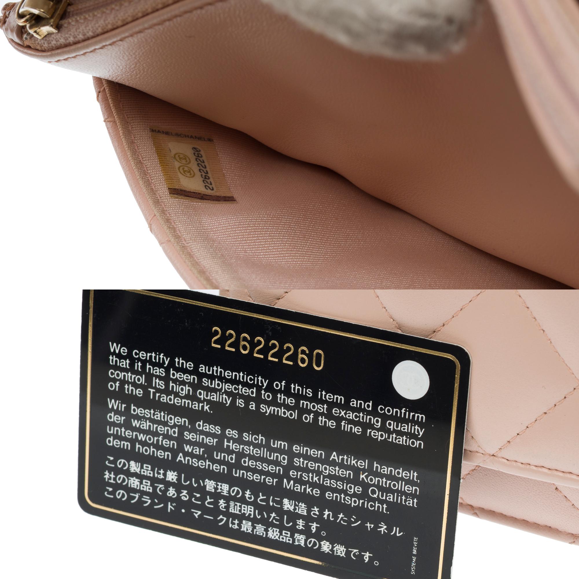 Chanel Wallet on Chain (WOC)  shoulder bag in Pale Pink Quilted Lambskin, GHW 2