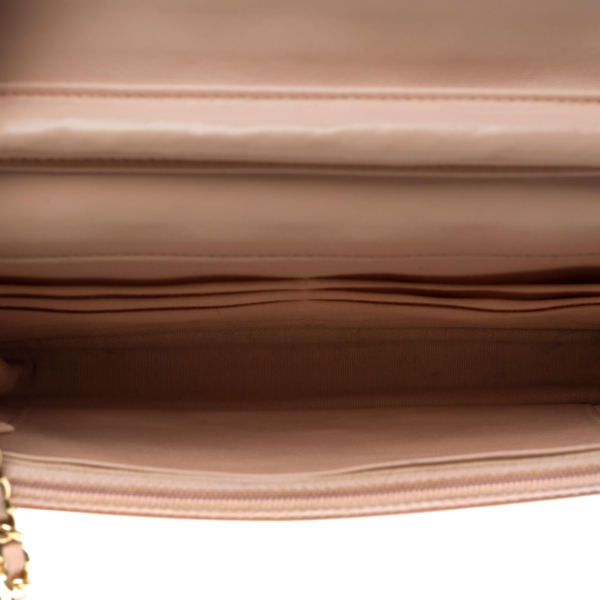 Chanel Wallet on Chain (WOC)  shoulder bag in Pale Pink Quilted Lambskin, GHW 3