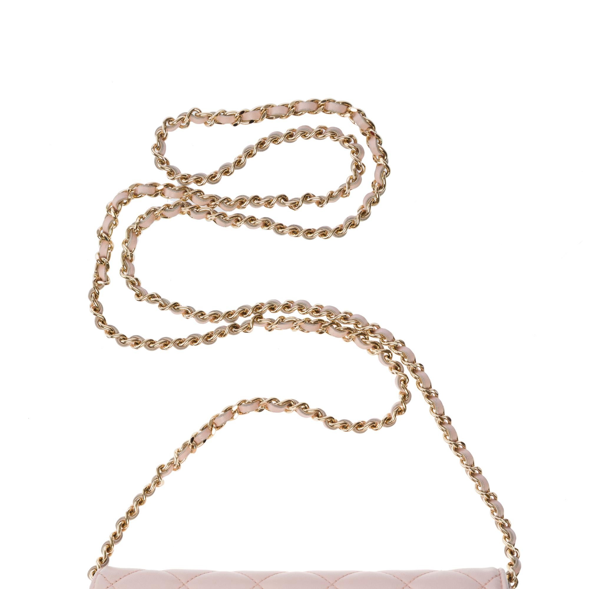 Chanel Wallet on Chain (WOC)  shoulder bag in Pale Pink Quilted Lambskin, GHW 4