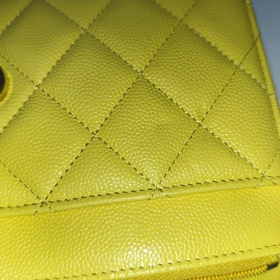 Chanel Wallet on Chain Yellow Caviar Leather Gold Hardware 2020 2